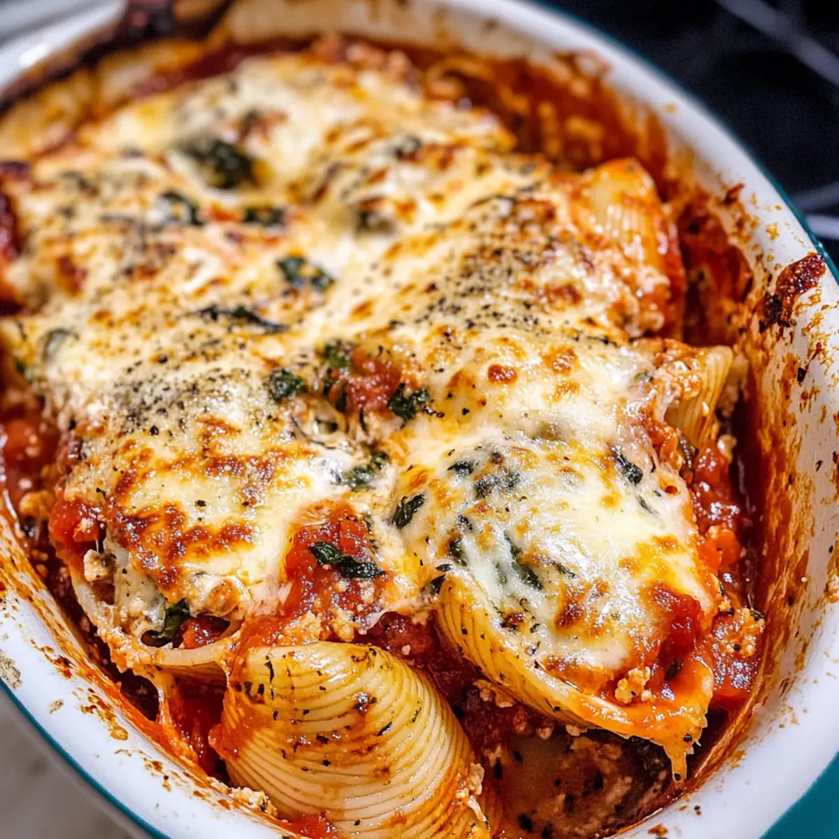 Stuffed pasta shells with tuna-ricotta from the air fryer